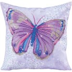 Diamond Dotz Diamond Embroidery Pillow Kit - Mauve Flutter (image for) Diamond Dotz Diamond Embroidery Pillow Kit - Mauve Flutter